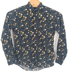Tiger of Sweden Shirt Mens Large Navy Blue Floral 16 Slim Farrell 4 Long Sleeve